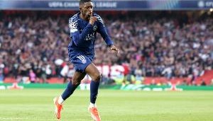 登贝莱本赛季欧冠打进8球，92-93赛季以来法国球员单赛季第二多